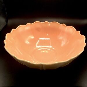 VTG 1930s Anchor Hocking Oyster Pearl Pink & White Milk Glass 10.5” MCM Bowl